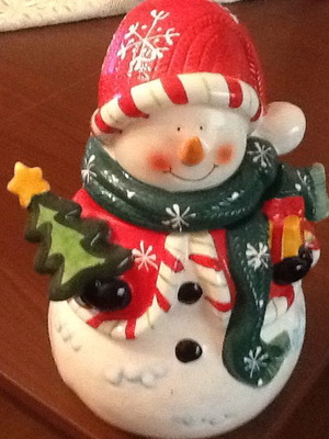 Christmas porcelain cookie jar new