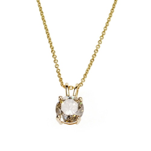 Gold women's necklace with 1.54 ct natural diamond, new