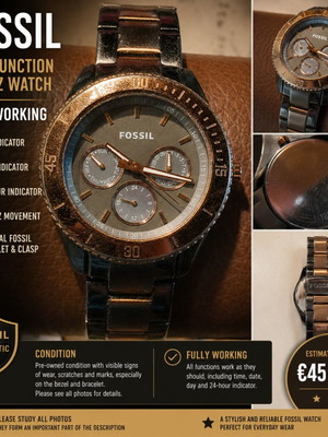 Fossil Multifunction Quartz Watch used, two-tone, women's