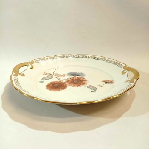 Furstenberg Germany plate with handles and floral design