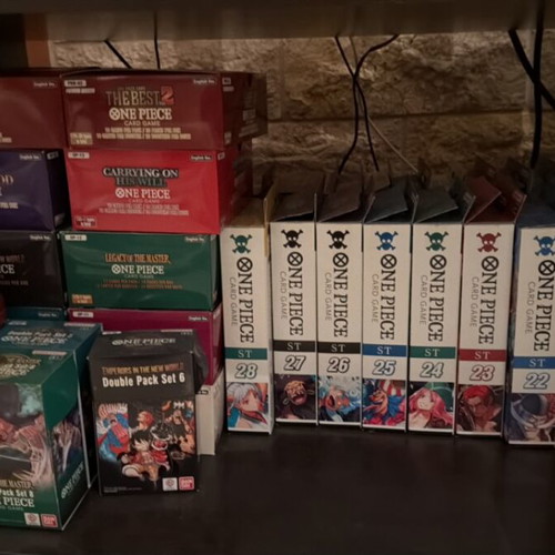 One Piece Card Game full collection with starter decks and rare cards