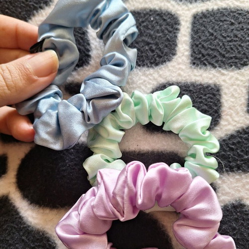 Scrunchie satin new set of 3 pastel colors