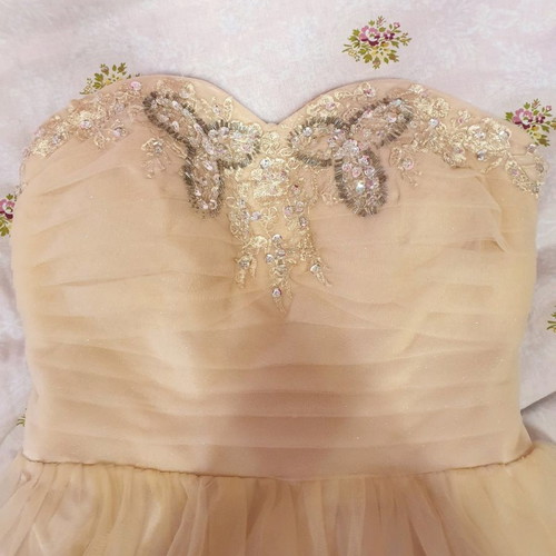 Short dress with rhinestones and tulle new, size S