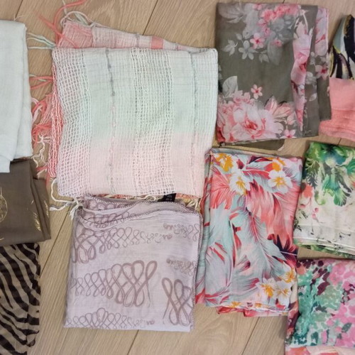 Scarves pack of 10 like new, H&M, Mexx, Orsay, multicolor turquoise
