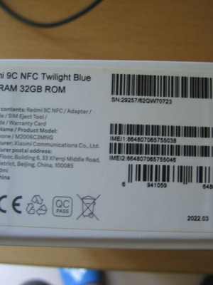 Xiaomi Redmi 9C NFC Twilight Blue like new, 2GB RAM 32GB ROM