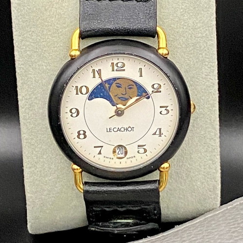 Le Cachot women's quartz Swiss made moonphase watch like new