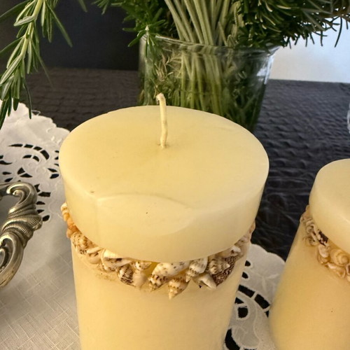 Handmade decorative candles with sea theme like new
