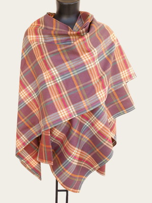 Καρώ εσάρπα plus size μεταχειρισμένη vintage μάλλινη εμπριμέ