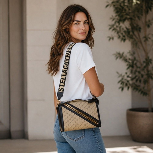 Stella McCartney Monogram Canvas Falabella Chain Messenger Bag