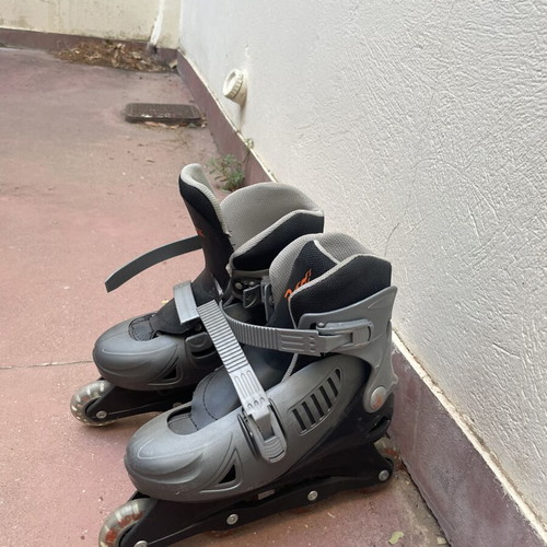 Grey roller skates