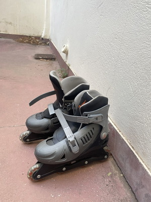 Grey roller skates