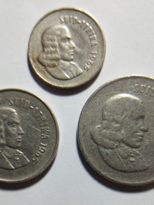 South Africa 3 coins used 1965