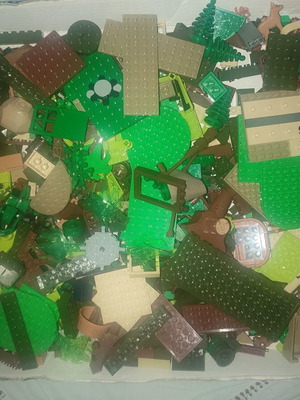 Lego green and brown pieces for constructions, new