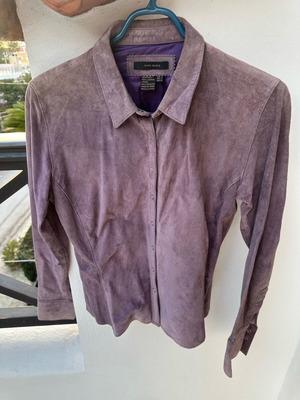 Suede shirt Zara purple like new, size L