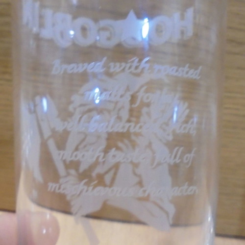 Hobgoblin beer set of two used promotional glasses 0.5l