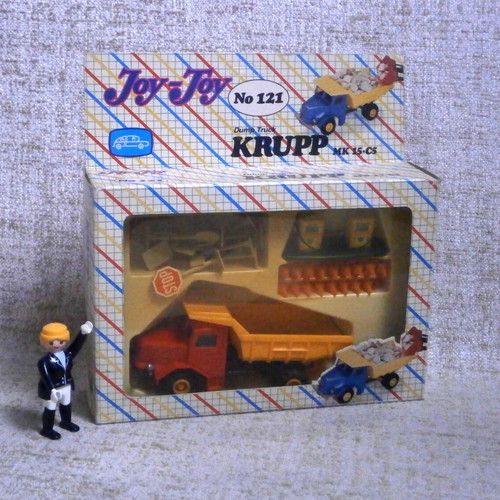 Joy Toy Krupp plastic toy truck, vintage, new in box