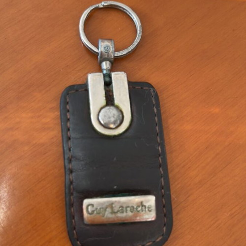 Guy Laroche leather keychain used, brown