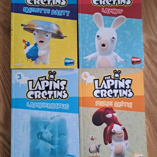 The Lapin Crétins 4 books like new, French