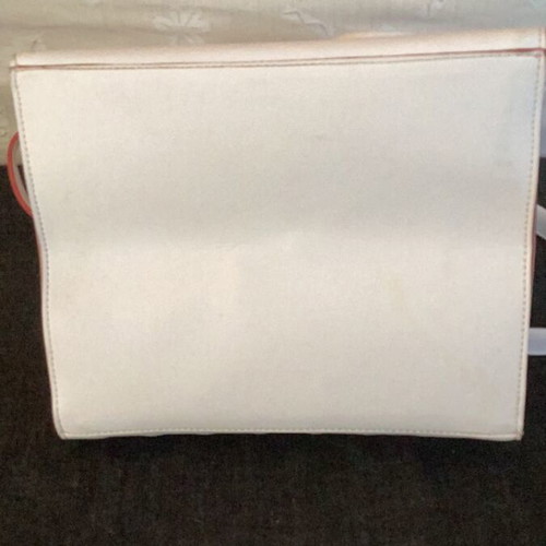 FRNC leather crossbody bag like new, white with pink details