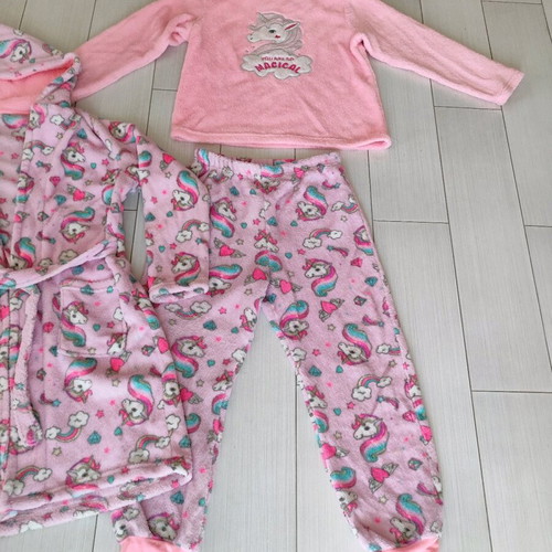 Warm fleece set for girls size 8/10 like new, pink