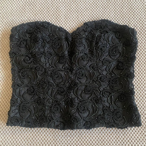 Scalini bustier with embroidery, size 44, black
