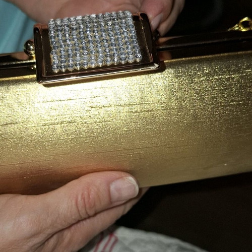 Evening bag gold like new with chain