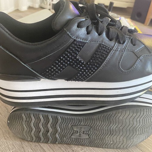 Hogan platform shoes size 40 like new, black and white