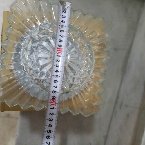 Glass Ceiling Wall Lights like new, set of 8, metal base