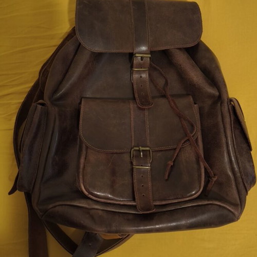 Kouros Leather Backpack like new, large brown 45x40x22 cm