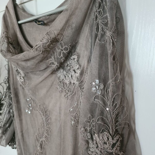 Talco long dress used, gray/brown, size S