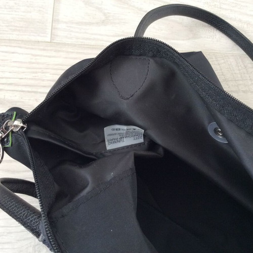 Longchamp Le Pliage One M tote bag black used, canvas 40x27 cm