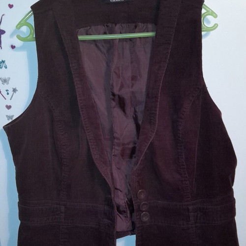 Cacharel women's corduroy vest like new, burgundy