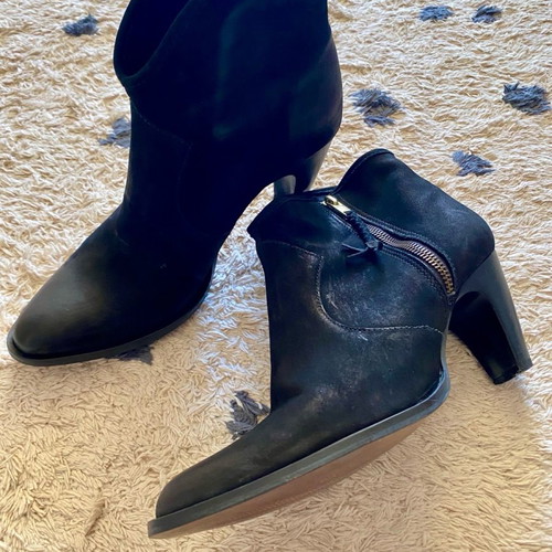 San Marina leather ankle boots used, black, size 39