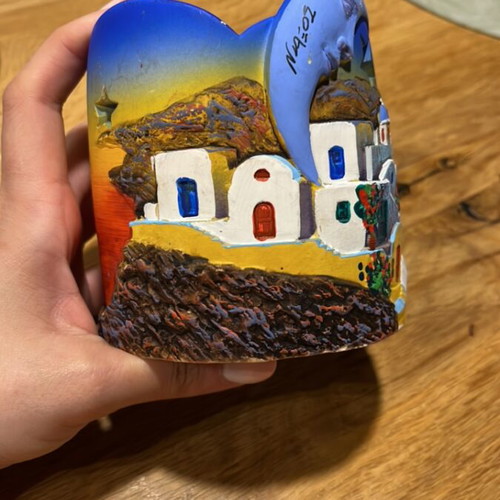 Naxos souvenir ceramic hand-painted lantern used