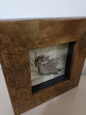 Wooden frame Dove like new, handmade with metal
