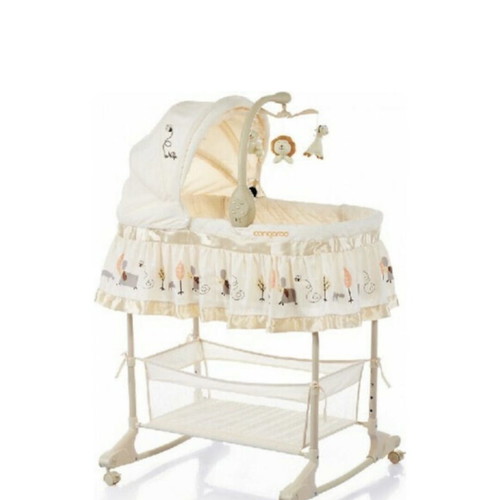 Baby cot like new with adjustable height and musical toy
