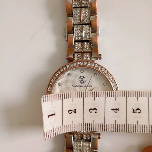Christian Lacroix women's watch used, silver quartz