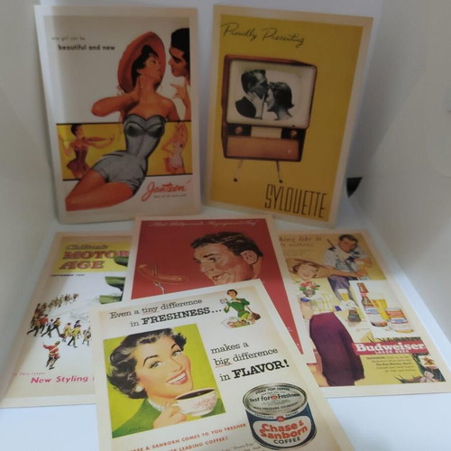 Vintage collection of 32 promotional postcards 10x14cm