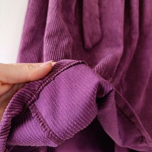 Secret corduroy midi skirt with pleats new, purple