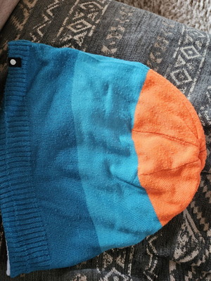 Icepeak Unisex Hat with Fleece Like New, Blue and Orange