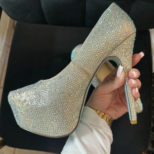 Betsey Johnson Swarovski limited edition heels like new, size 41