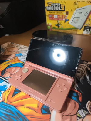 Nintendo 3DS Pink console with charger and Nintendogs + Cats game