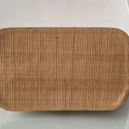 Raffia tote bag Astrup new, beige and brown, wooden handles