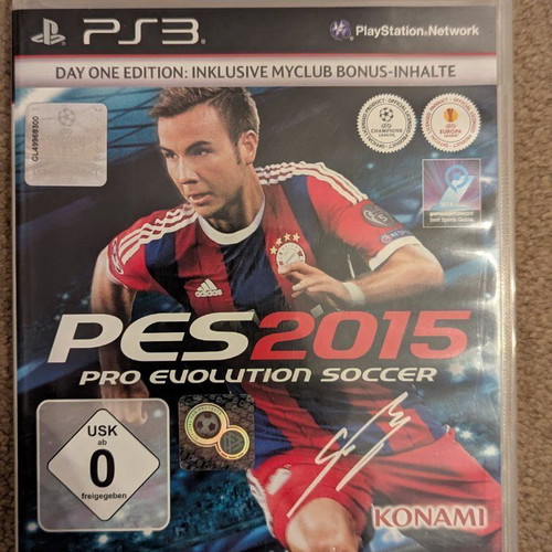 PlayStation 3 Slim used with 2 controllers and PES 2015 game