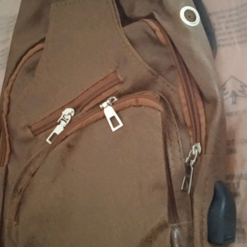 Men's chest bag new brown