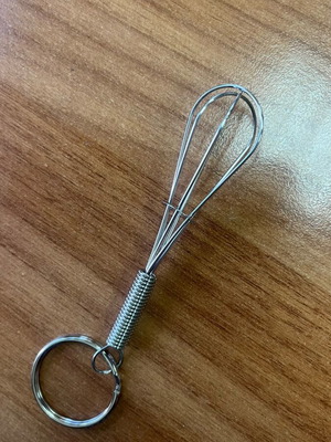 Egg Beater Keychain new, silver