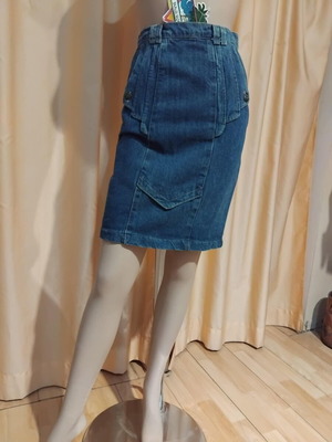 Vintage denim skirt 80s short, 100% cotton, new