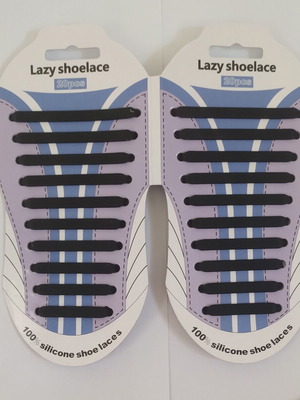Κορδόνια ελαστικά Lazy Shoelace σετ 20 τεμαχίων μαύρα καινούργια
