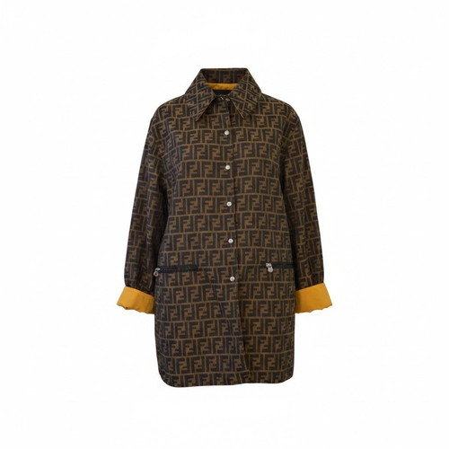 Fendi Jeans reversible Zucca FF monogram jacket, yellow, IT 42