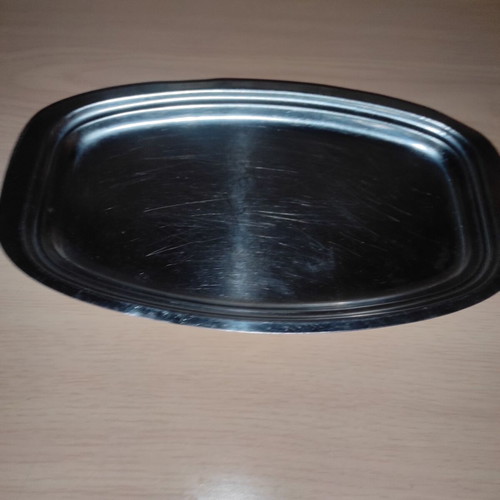 Inox serving platter used 23 x 13 cm